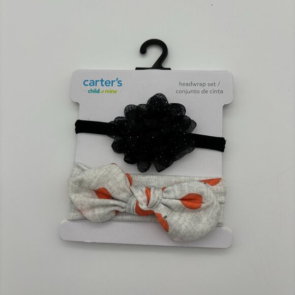 Carter's Child of Mine Infant Girl 2-Pack Plume Halloween Headwrap Set NEW - Picture 1 of 2